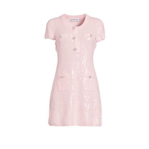 NWT…..Self-Portrait Blush Pink Mini Dress - Picture 7 of 16